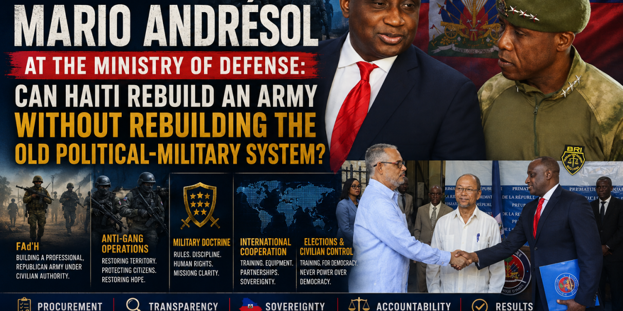 🇭🇹 HAITI POLITIC | MARIO ANDRÉSOL AT THE MINISTRY OF DEFENSE: CAN HAITI REBUILD AN ARMY WITHOUT REBUILDING THE OLD POLITICAL-MILITARY SYSTEM?