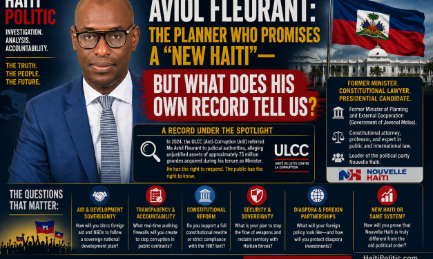 🇭🇹 HAITI POLITIC | INVESTIGATIVE PROFILE – AVIOL FLEURANT: THE PLANNER WHO PROMISES A “NEW HAITI”—BUT WHAT DOES HIS OWN RECORD TELL US?