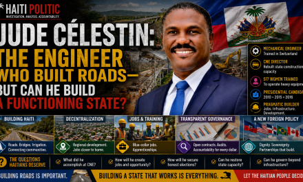 🔎 HAITI POLITIC INVESTIGATION – JUDE CÉLESTIN: THE ENGINEER WHO BUILT ROADS—BUT CAN HE BUILD A FUNCTIONING STATE?