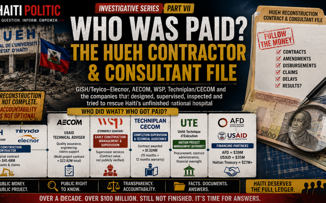 WHO WAS PAID? THE HUEH CONTRACTOR & CONSULTANT FILE