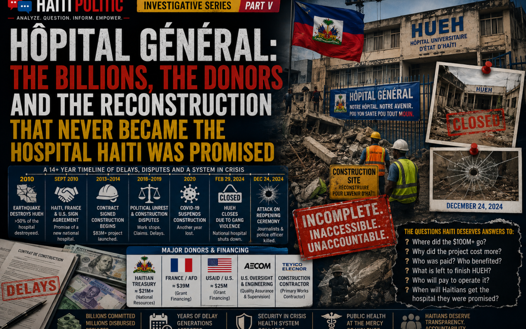 HÔPITAL GÉNÉRAL: THE BILLIONS, THE DONORS AND THE RECONSTRUCTION THAT NEVER BECAME THE HOSPITAL HAITI WAS PROMISED