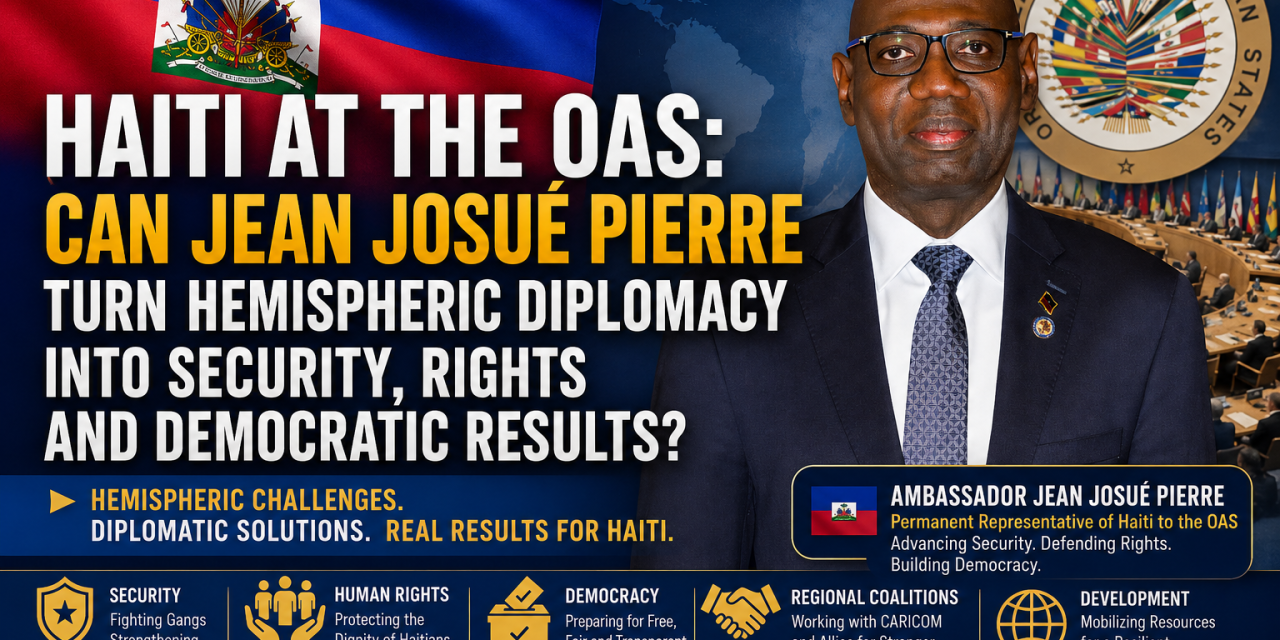 🔎 INVESTIGATION | HAITI AT THE OAS: CAN JEAN JOSUÉ PIERRE TURN HEMISPHERIC DIPLOMACY INTO SECURITY, RIGHTS AND DEMOCRATIC RESULTS?