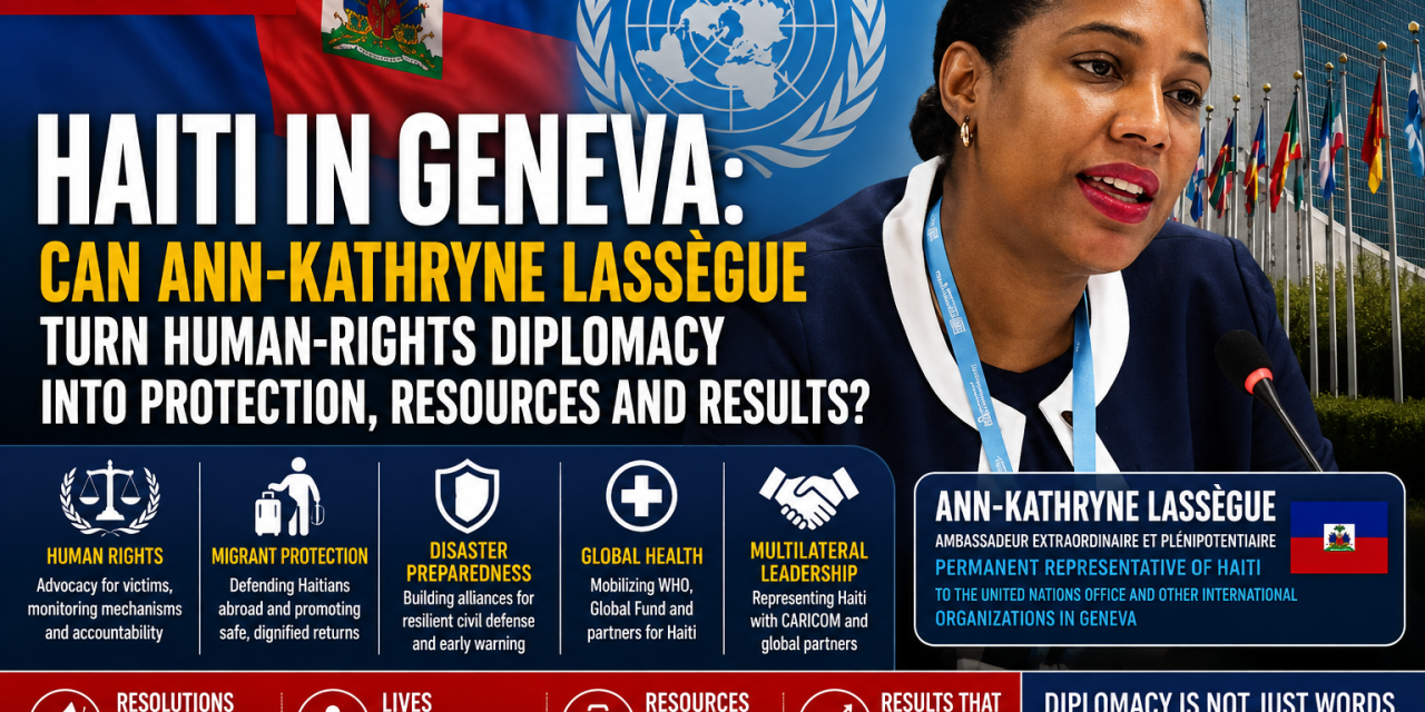 🔎 INVESTIGATION | HAITI IN GENEVA: CAN ANN-KATHRYNE LASSÈGUE TURN HUMAN-RIGHTS DIPLOMACY INTO PROTECTION, RESOURCES AND RESULTS?