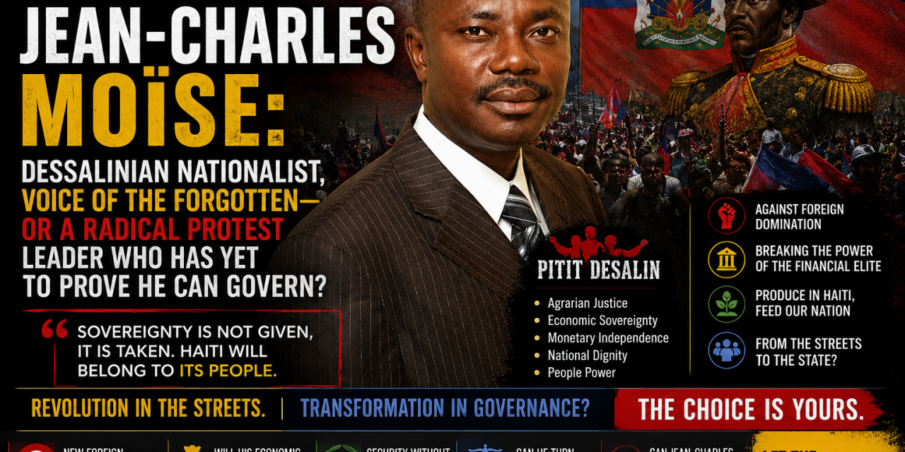 🔎 HAITI POLITIC INVESTIGATION – JEAN-CHARLES MOÏSE: DESSALINIAN NATIONALIST, VOICE OF THE FORGOTTEN—OR A RADICAL PROTEST LEADER WHO HAS YET TO PROVE HE CAN GOVERN?