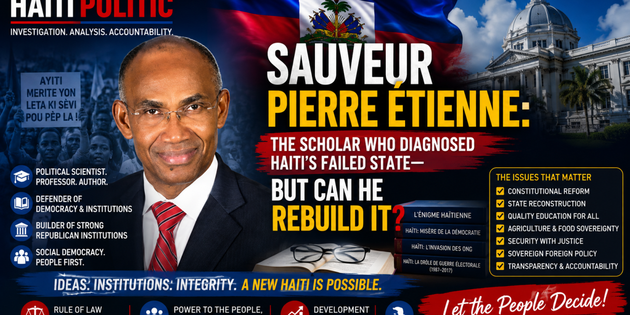 🇭🇹 HAITI POLITIC | INVESTIGATIVE PROFILE – SAUVEUR PIERRE ÉTIENNE: THE SCHOLAR WHO DIAGNOSED HAITI’S FAILED STATE—BUT CAN HE REBUILD IT?