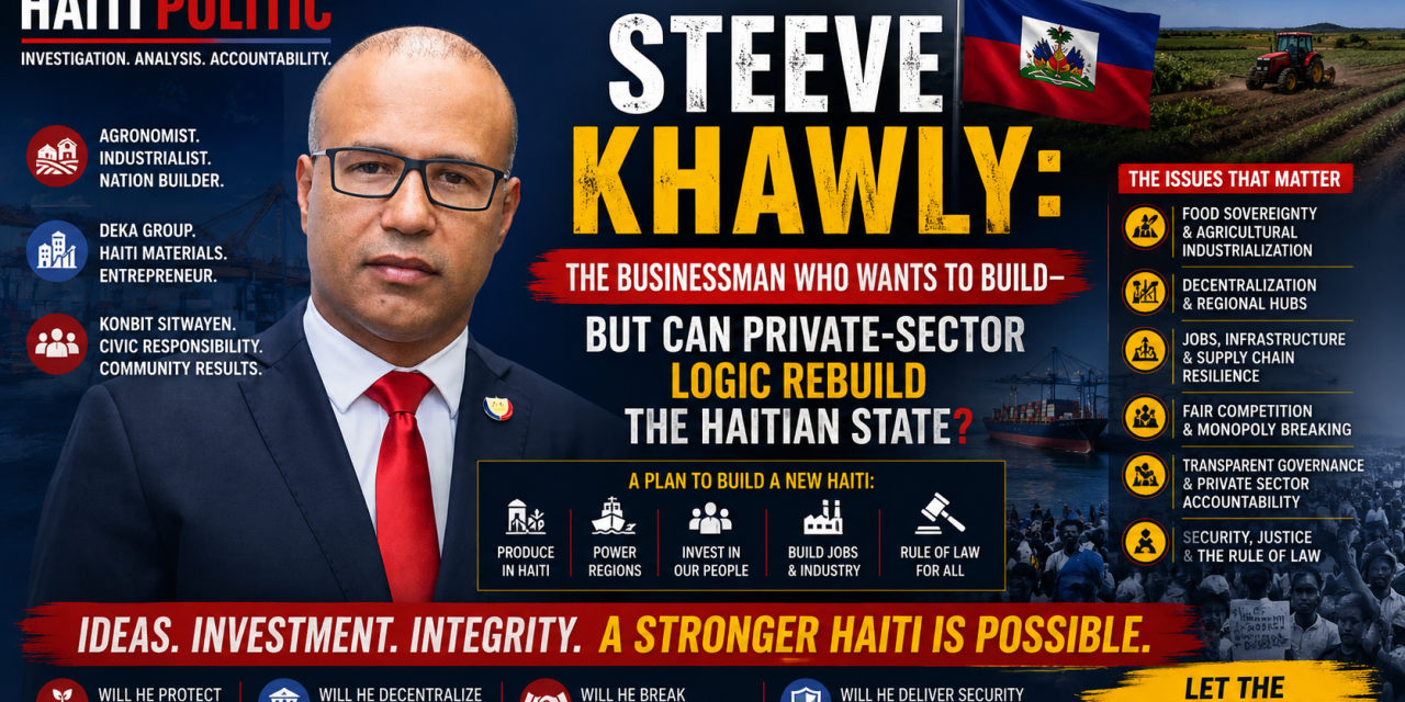 🇭🇹 HAITI POLITIC INVESTIGATION – STEEVE KHAWLY: THE BUSINESSMAN WHO WANTS TO BUILD—BUT CAN PRIVATE-SECTOR LOGIC REBUILD THE HAITIAN STATE?