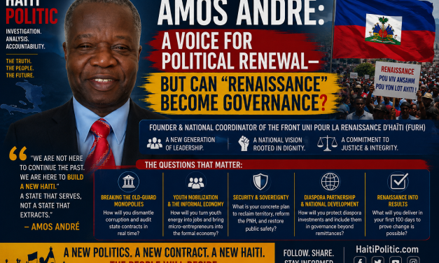 🇭🇹 HAITI POLITIC | INVESTIGATIVE PROFILE – AMOS ANDRÉ: A VOICE FOR POLITICAL RENEWAL—BUT CAN “RENAISSANCE” BECOME GOVERNANCE?