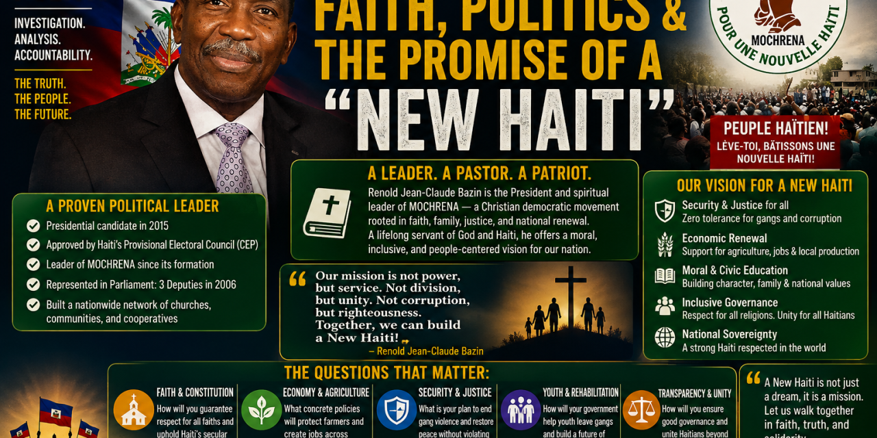 🇭🇹 HAITI POLITIC | INVESTIGATIVE PROFILE – RENOLD JEAN-CLAUDE BAZIN: FAITH, POLITICS & THE PROMISE OF A “NEW HAITI”