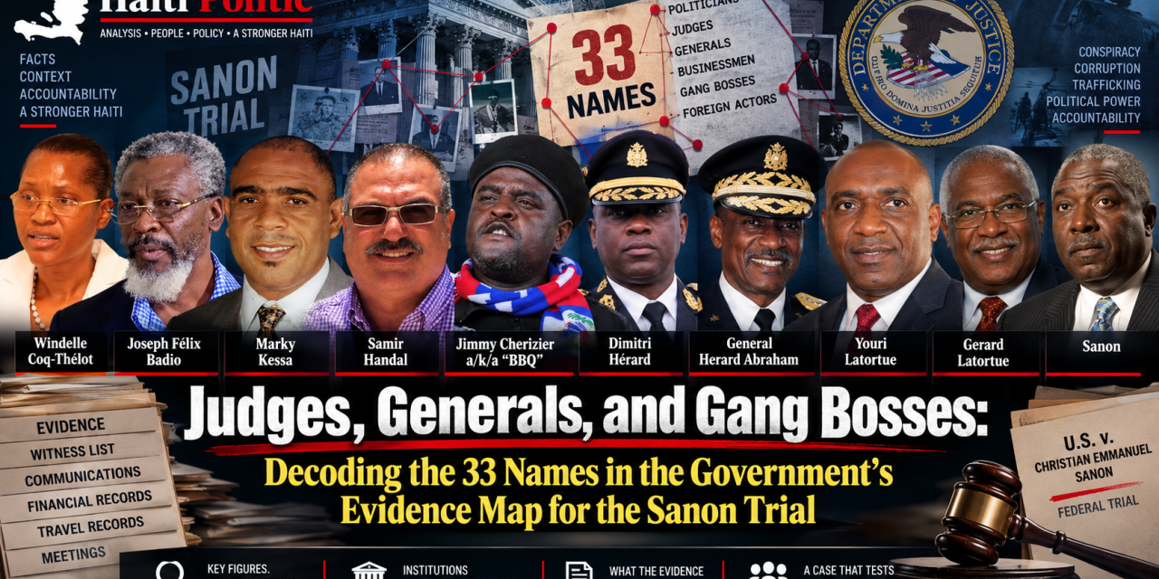 Judges, Generals, and Gang Bosses: Decoding the 33 Names in the Government’s Evidence Map for the Sanon Trial