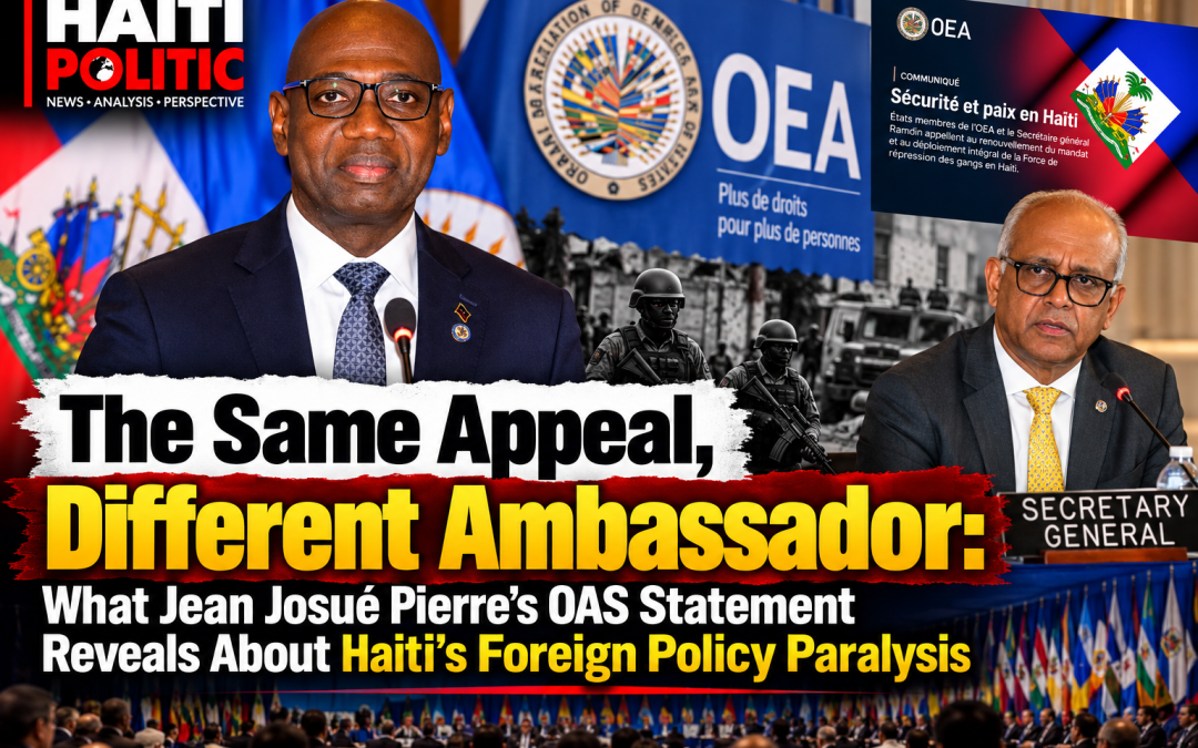 The Same Appeal, Different Ambassador: What Jean Josué Pierre’s OAS Statement Reveals About Haiti’s Foreign Policy Paralysis