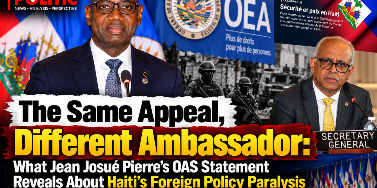 The Same Appeal, Different Ambassador: What Jean Josué Pierre’s OAS Statement Reveals About Haiti’s Foreign Policy Paralysis