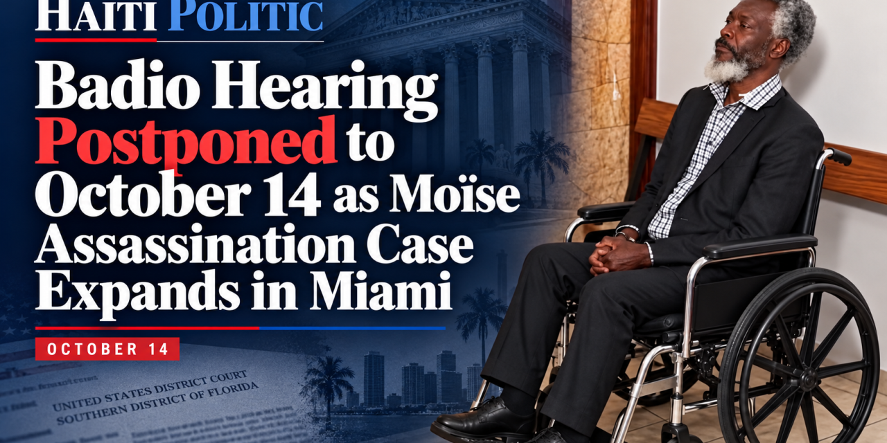 Badio Hearing Postponed to October 14 as Moïse Assassination Case Expands in Miami