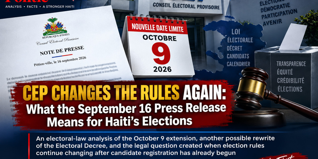 CEP CHANGES THE RULES AGAIN: What the September 16 Press Release Means for Haiti’s Elections