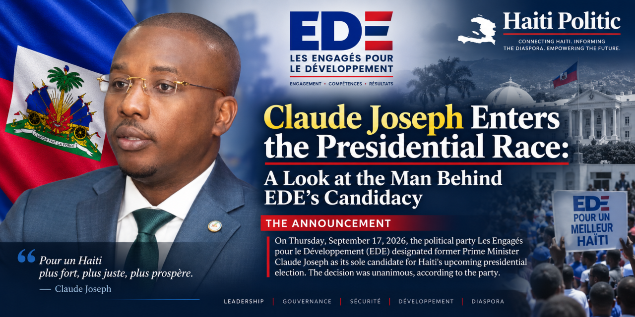 Claude Joseph Enters the Presidential Race: A Look at the Man Behind EDE’s Candidacy