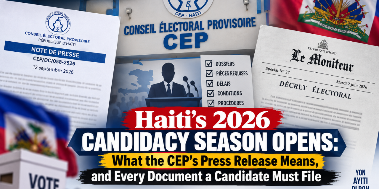Haiti’s 2026 Candidacy Season Opens: What the CEP’s Press Release Means, and Every Document a Candidate Must File