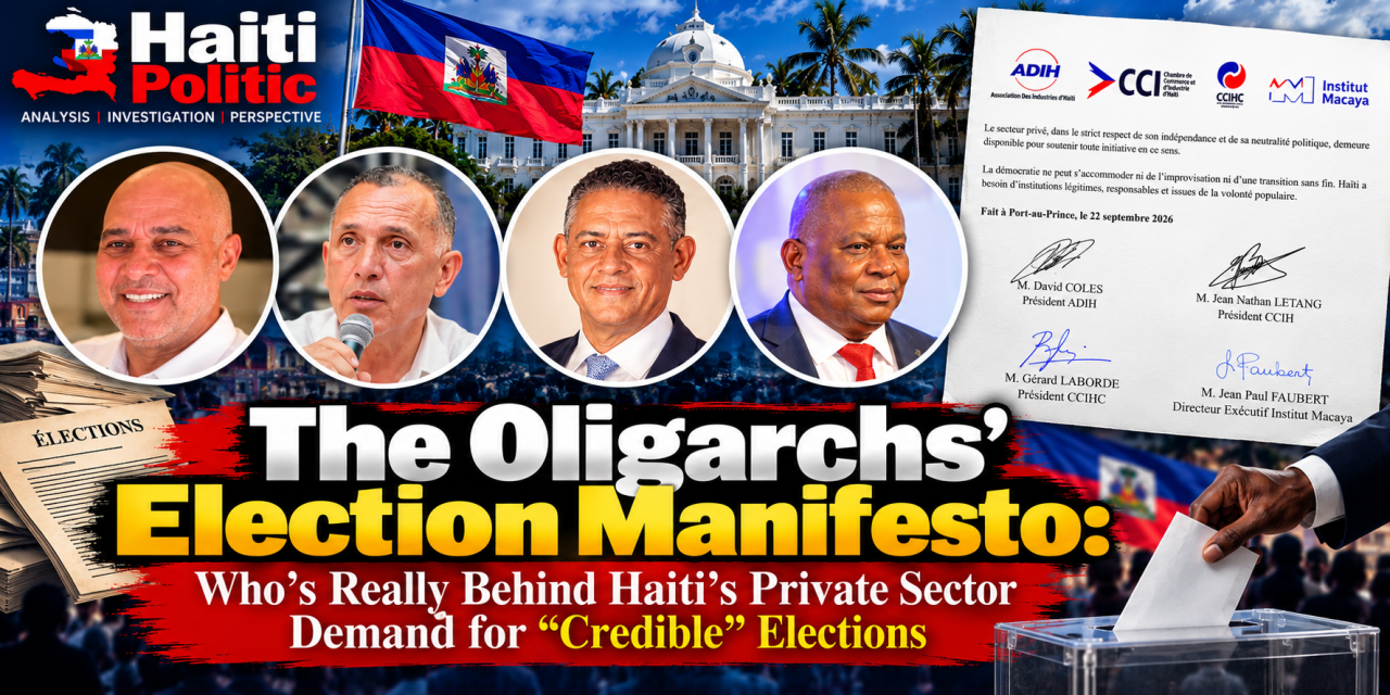 The Oligarchs’ Election Manifesto: Who’s Really Behind Haiti’s Private Sector Demand for “Credible” Elections