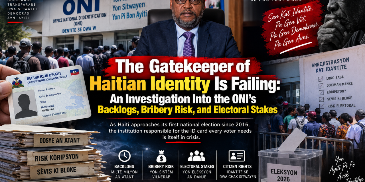 The Gatekeeper of Haitian Identity Is Failing: An Investigation Into the ONI’s Backlogs, Bribery Risk, and Electoral Stakes