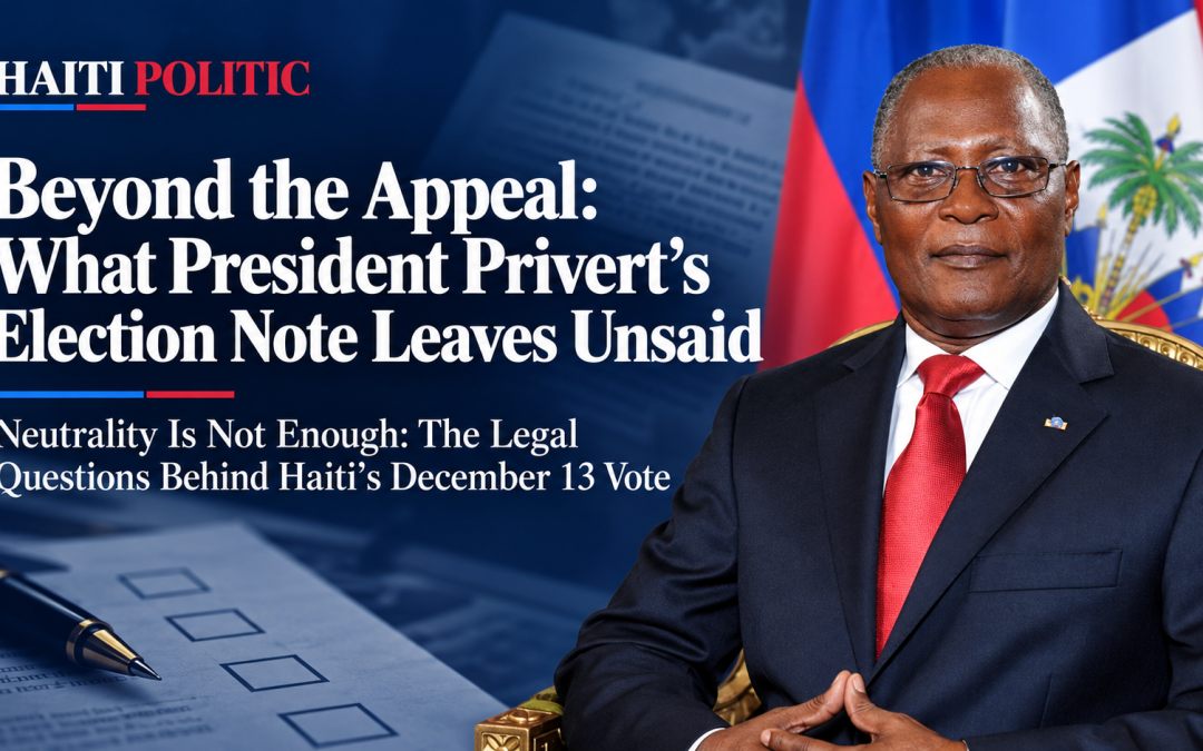 Beyond the Appeal: What President Privert’s Election Note Leaves Unsaid