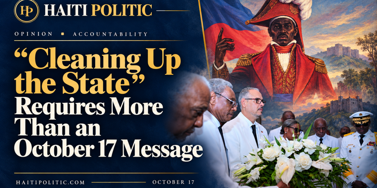 “Cleaning Up the State” Requires More Than an October 17 Message