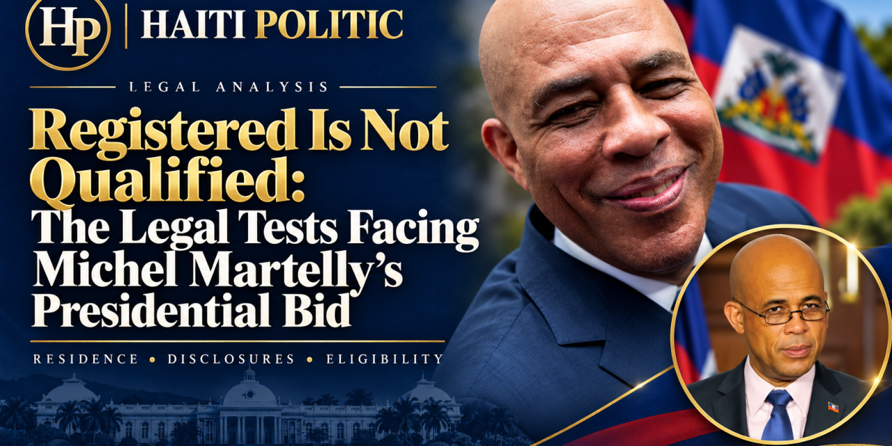 Registered Is Not Qualified: The Legal Tests Facing Michel Martelly’s Presidential Bid